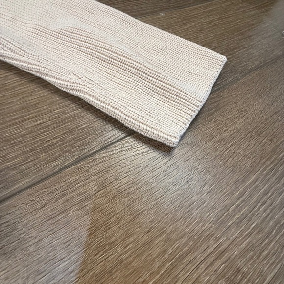 Edikted Chunky Quarter Zip Ribbed Cream Sweater Slouchy Size L Cozy Pullover - Picture 4 of 11